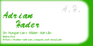 adrian hader business card
